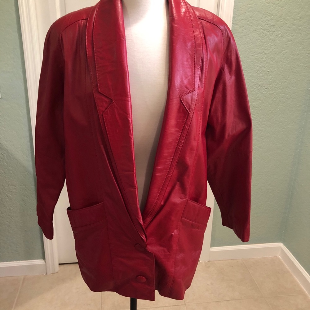 Vintage Genuine Red Leather Jacket